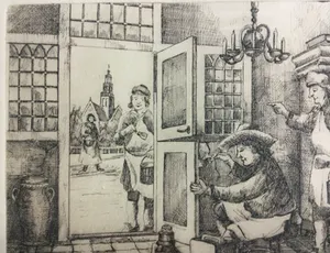 Anko C. Wieringa - De Schilder | ets - ingelijst kopen? Bied vanaf 19!