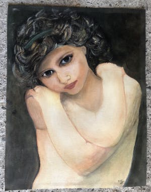 Niet of onleesbaar gesigneerd - Prachtig doek naakt meisje. kopen? Bied vanaf 1!