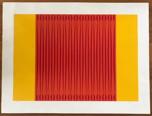 Dordevic Miodrag - Gesigneerde zeefdruk - Abstracte compositie met rood en geel - 92/100 kopen? Bied vanaf 50!