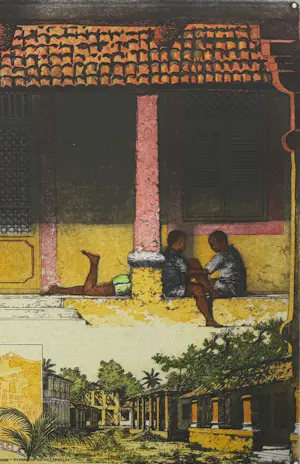 Rolf Weijburg - handgesigneerde kleurenets | 'Vila do Obo' | 1999 (INGELIJST) kopen? Bied vanaf 125!