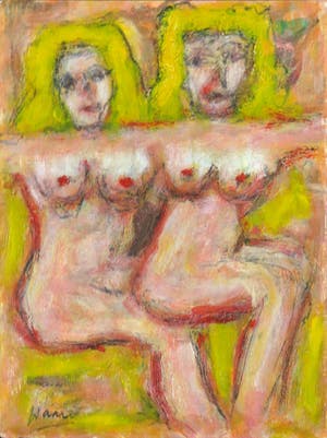 Pieter Haan - Acryl op karton, Lot van drie naakten kopen? Bied vanaf 1!