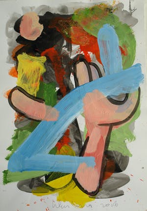 Peter Klashorst - Acrylverf op papier – Abstract 13 - 2016 kopen? Bied vanaf 35!