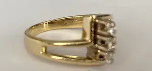 14 karaat geelgouden  Ring  met ca  0.12 ct diamanten kopen? Bied vanaf 280!