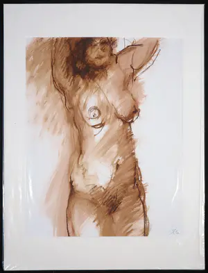 Franscz Witte - Krijttekening, Staand naakt kopen? Bied vanaf 1!