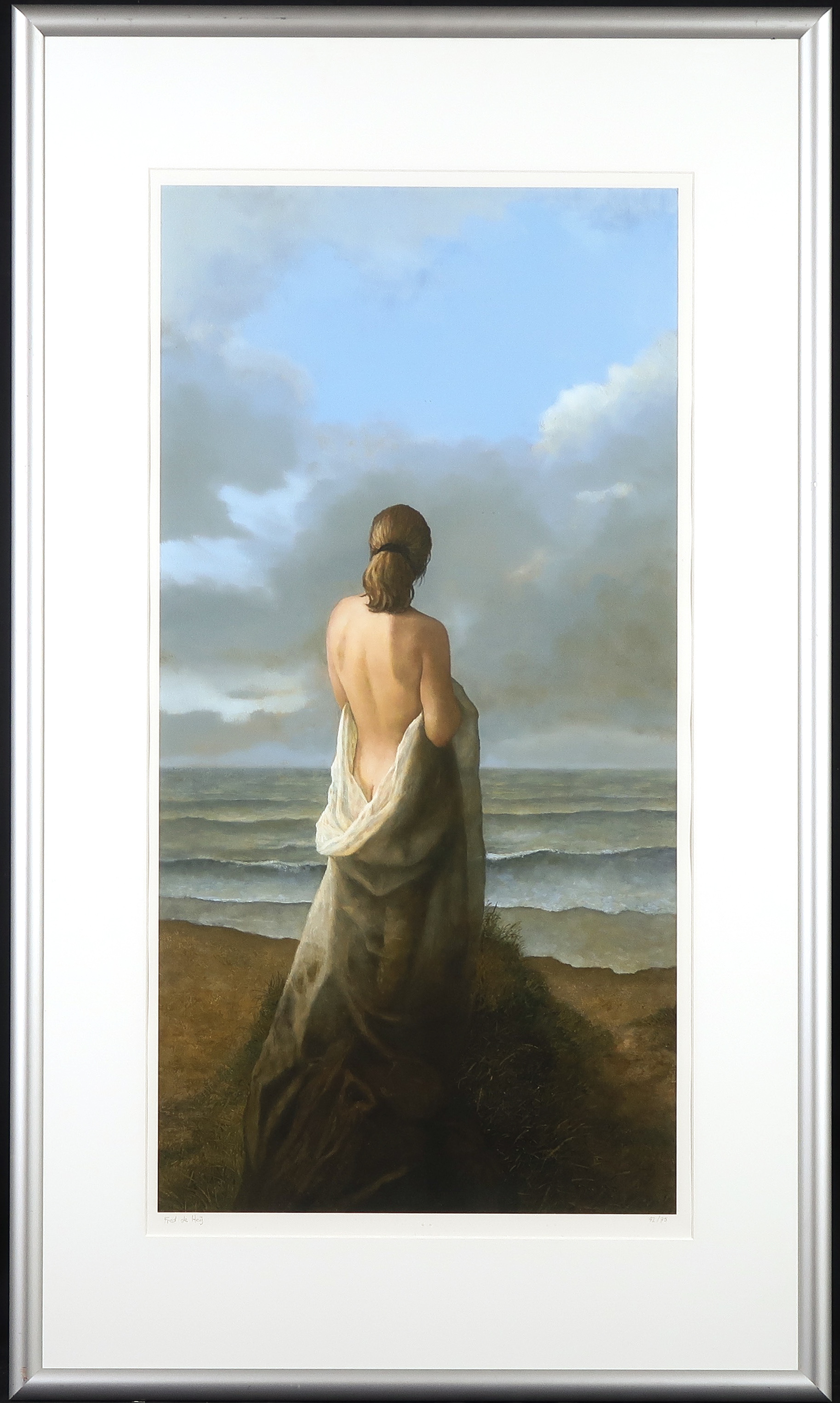 Fred de Heij - Giclee, Strand - Ingelijst verkocht voor € 40!