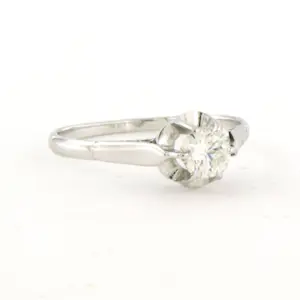 14k wit gouden solitair ring met briljant geslepen diamant tot. 0.45ct kopen? Bied vanaf 410!