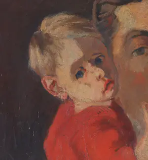 Nicolaas Pieneman - Zelfportret met kind kopen? Bied vanaf 500!