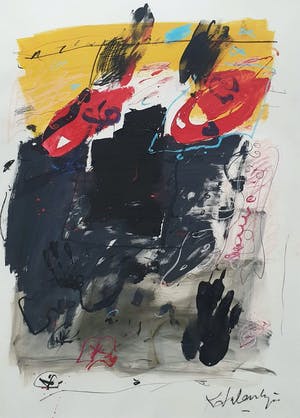 Kees Salentijn - Unicum: Abstracte compositie - Ingelijst (Zeer groot) kopen? Bied vanaf 265!