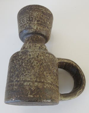 Mobach Keramiek - Grote Bruin aardewerken hengselkandelaar kopen? Bied vanaf 10!