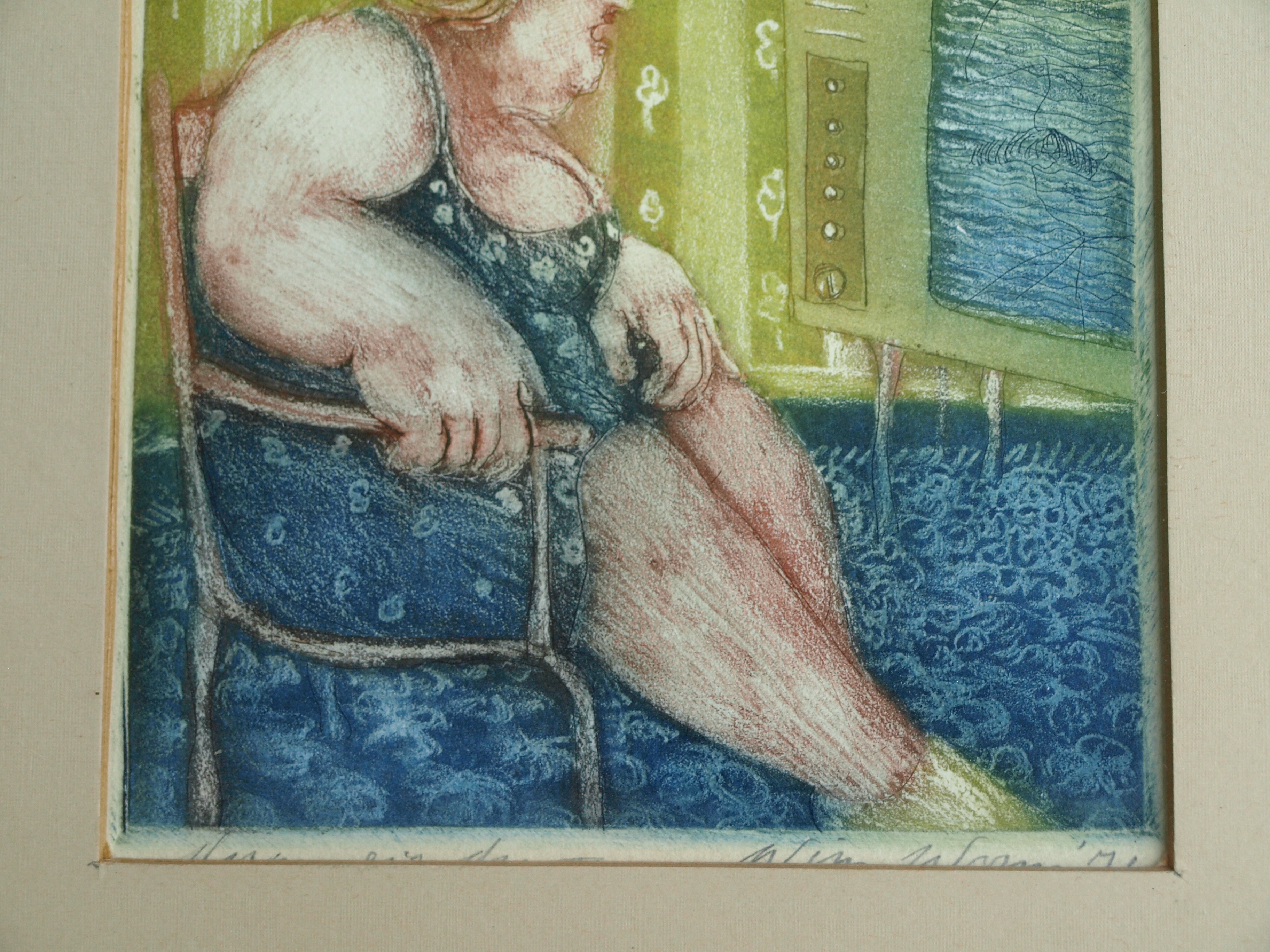 Wim Worm - Ets , Mary IV, Voor de TV – gesigneerd en ingelijst – 1971  kopen? Bied vanaf 25!