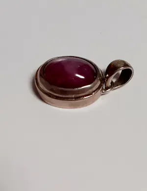 Nieuwe Zilveren hanger net ovale halfronde ster Robijn. kopen? Bied vanaf 60!
