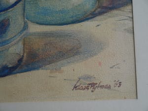 Klaas Pijlman - Aquarel , Stilleven – gesigneerd & ingelijst – Groot - 1963 kopen? Bied vanaf 75!