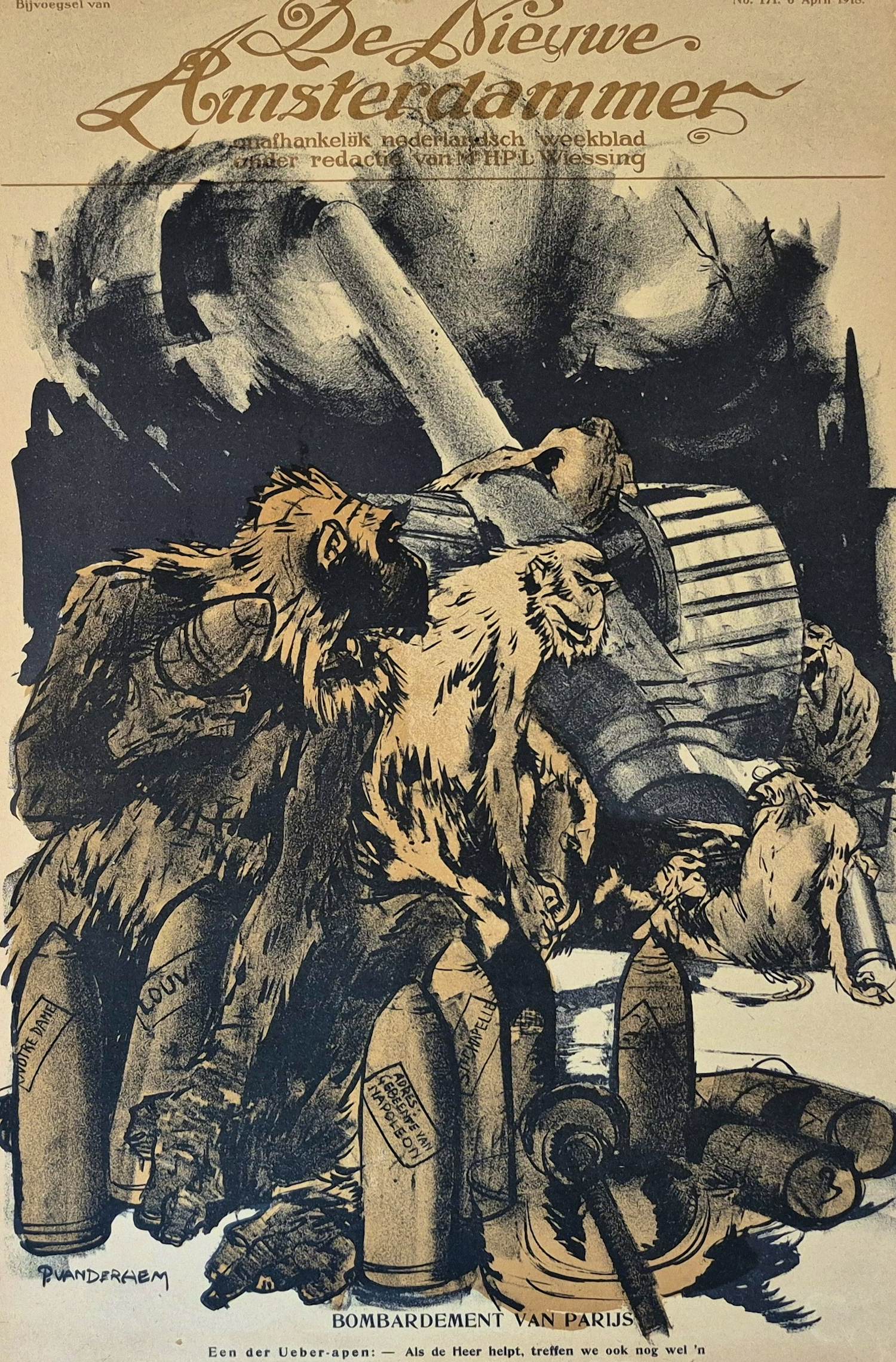 Piet van der Hem - 2 spotprenten - Nieuwe Amsterdammer kopen? Bied vanaf 20!