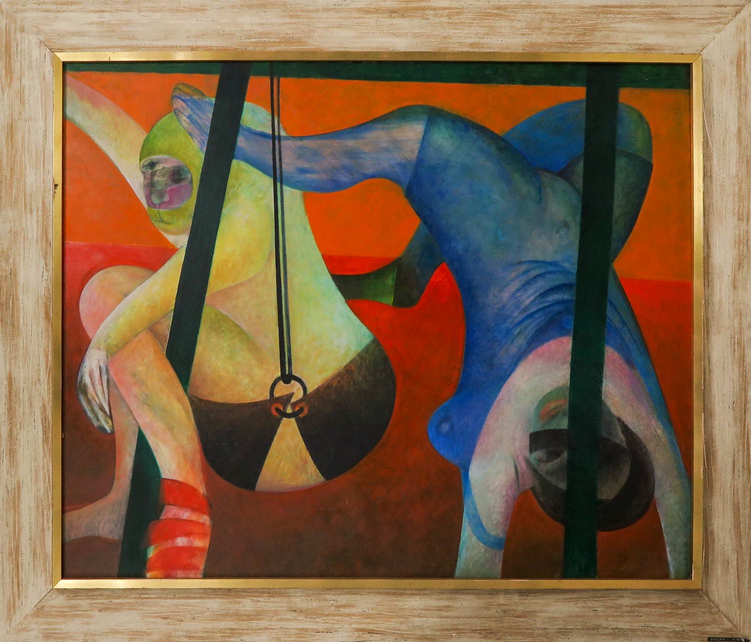 Martin Engelman - Olieverf op doek, Au Cirque - Ingelijst (Zeer groot) verkocht voor € 700!