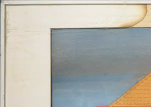 Adrian de Gijzel - Gouache, Axel's pand roodgekleurd, Zeeuws Vlaanderen - Ingelijst kopen? Bied vanaf 1!