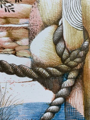 Nicolaas Wijnberg - kleurenlitho - 'Naakt op de kade' - 1982 kopen? Bied vanaf 99!