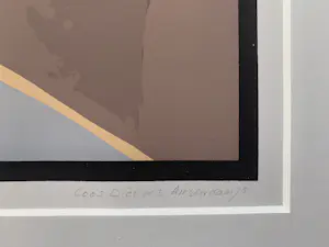 Coos Dieters - kleurenzeefdruk - 'Twee vuilnisemmers' - 1975 (Kleine oplage) kopen? Bied vanaf 20!