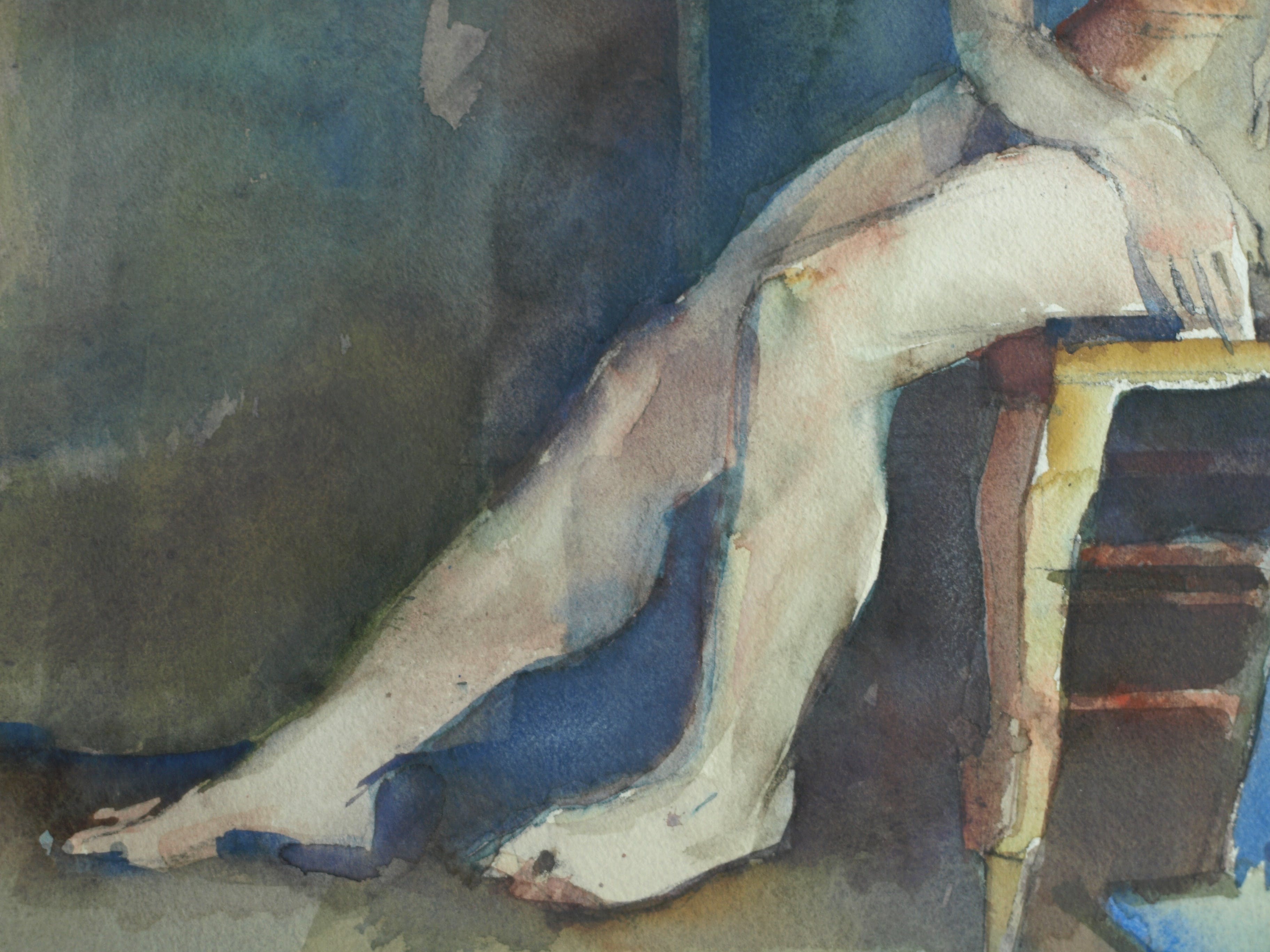 Jan Engelman - Aquarel , Naakte vrouw op een stoel – gesigneerd & ingelijst – ca 1970 kopen? Bied vanaf 100!