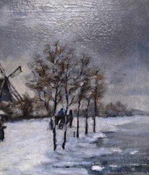 Niet of onleesbaar gesigneerd - Hollandse School (20e eeuw) - gesigneerd - Hollandse lucht boven winterlandschap kopen? Bied vanaf 1!