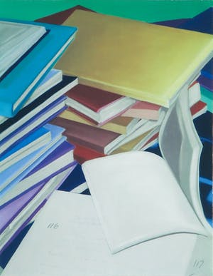 Martin van Vreden - Zeefdruk, Zonder titel (boeken) - Ingelijst kopen? Bied vanaf 1!