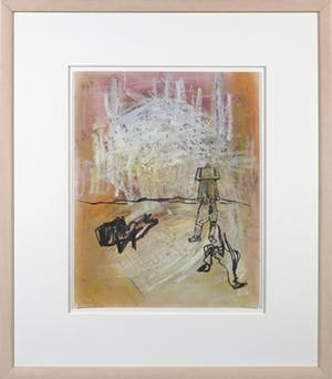 Bob Kovel - Gemengde techniek op papier, Zonder titel - Ingelijst kopen? Bied vanaf 20!