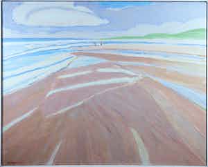 Paul Overhaus - Acryl op doek, Natstrand - Ingelijst (Groot) verkocht voor € 100!