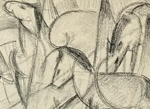 Franz Marc - 2 Heliogravures naar een studie naar paarden 1959 kopen? Bied vanaf 1!