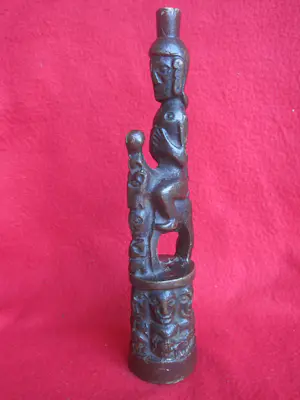 Batak - Bronzen bovenstuk rituele staf. kopen? Bied vanaf 160!