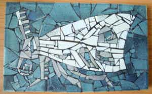 Kees Mandos - Uniek mozaiek van een insekt. LAATSTE KANS !!!!! verkocht voor € 120!