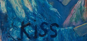 Kiss Riemvis - Olieverf op doek, z.t. Fantasy figuren en adelaar kopen? Bied vanaf 10!