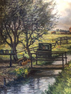 Gerrit N. Woudt - 1911-1983 Zaans landschap kopen? Bied vanaf 150!