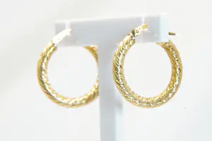 85 - 18 karaats geelgouden paar holle gedraaide oorringen kopen? Bied vanaf 280!