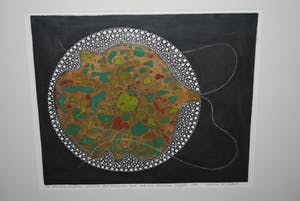 Harry van Kruiningen - epreuve d'artist - ets met reliëf - vrijkomende cel uit een zygote kopen? Bied vanaf 75!