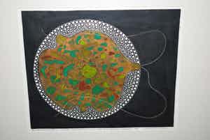 Harry van Kruiningen - epreuve d'artist - ets met reliëf - vrijkomende cel uit een zygote verkocht voor € 75!