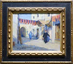 Willem Dooijewaard - Straatje in Marakech - Olie op paneel verkocht voor € 950!