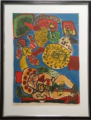 Corneille - Litho en aquarel op papier verkocht voor € 550!