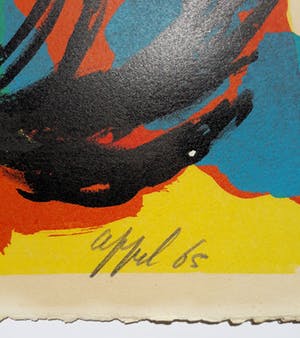 Karel Appel - Heads in a colourful landscape, litho kopen? Bied vanaf 595!