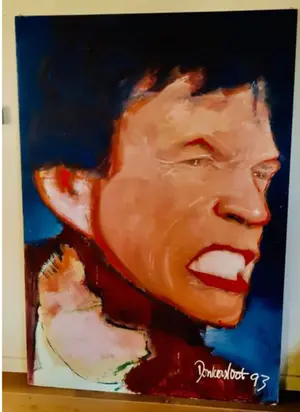 Peter Donkersloot - Mick Jagger (zeer groot origineel schilderij op paneel) kopen? Bied vanaf 1!