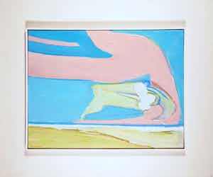 Paul Overhaus - Acryl op linnen, Rose wolk - Ingelijst verkocht voor € 80!