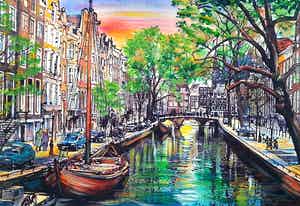 Elena Polyakova - Voorjaar in Amsterdam verkocht voor € 65!