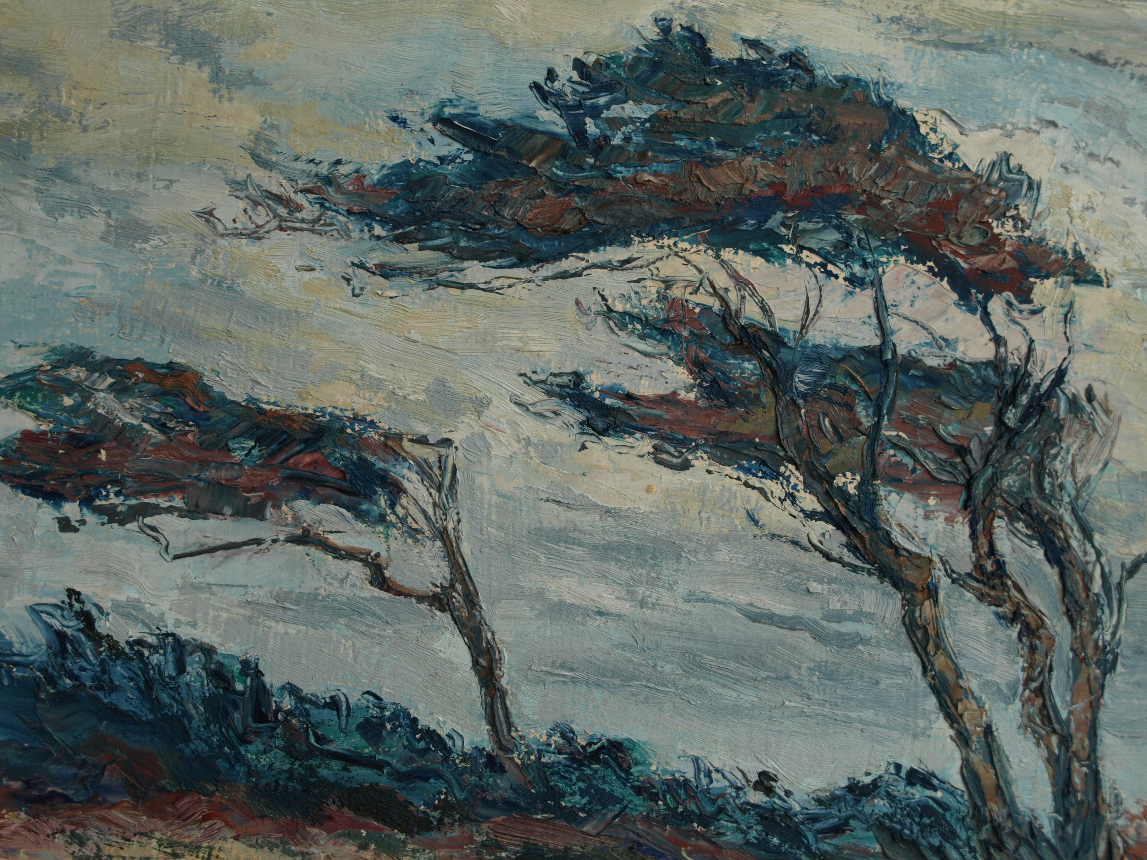 Niet of onleesbaar gesigneerd - Olieverf op paneel , Aan de kust – gesigneerd & ingelijst – 1972 kopen? Bied vanaf 1!