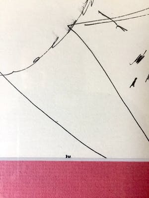 Theo van der Nahmer - Abstract Figuur - Tekening, Ingelijst kopen? Bied vanaf 90!