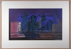 Wim Claessen - Acryl op papier, Z.t. Paars - Ingelijst (Groot) kopen? Bied vanaf 70!