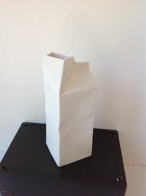 Rosenthal - Grote Melkpakvaas h 25 cm Do not Litter Collection wit, biscuit porselein kopen? Bied vanaf 59!