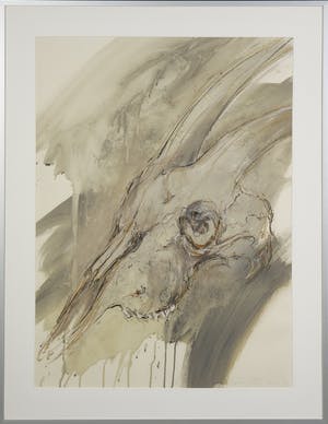 Wim de Bruin - Gemengde techniek op papier, Geitenkop - Ingelijst kopen? Bied vanaf 50!