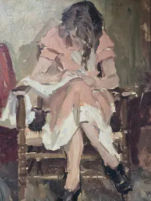 Willem van Dort - Handwerkende dame kopen? Bied vanaf 195!