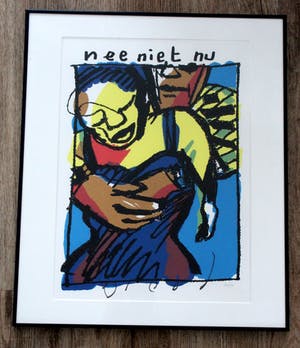 Herman Brood - ingelijste zeefdruk: Nee niet Nu kopen? Bied vanaf 295!