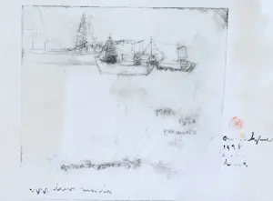Anton Heyboer - Ingelijste ets: Compositie met schepen - 1978 kopen? Bied vanaf 1!