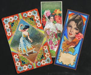 Niet of onleesbaar gesigneerd - Gouache en aquarel, Lot van drie ontwerptekeningen kopen? Bied vanaf 1!