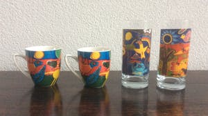 Corneille - Twee zeldzame glazen, twee kopjes kopen? Bied vanaf 17!